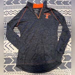 Colosseum Illinois Gray and Orange Quarter-Zip Athletic Pullover